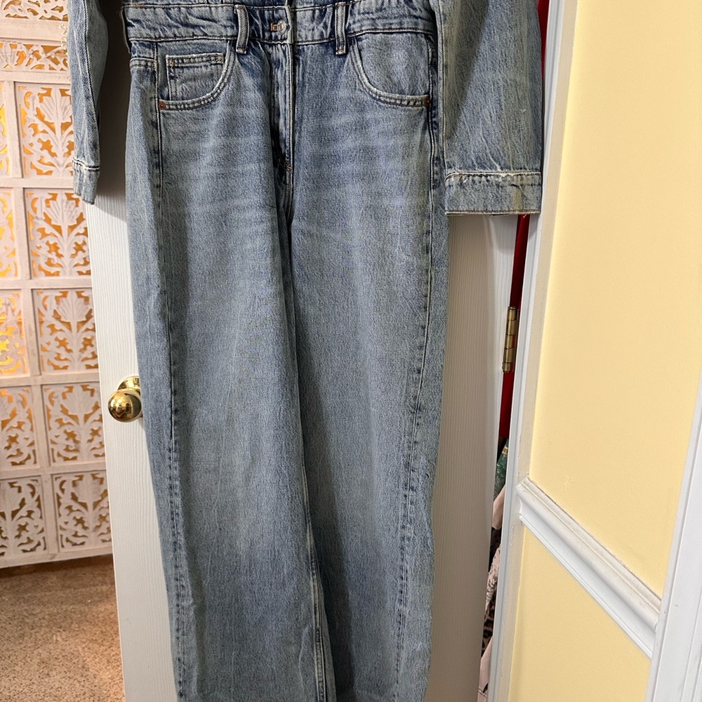 Zara Blue Denim jumpsuit - Picture 5 of 9